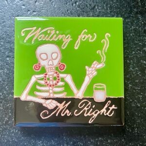 Hand painted Day of the Dead coaster with cork bottle. 4x4. Hand made.